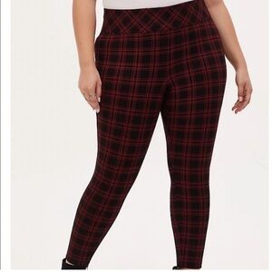 Torrid size 00x 10 M/L Plaid Ponte Pixie Pant Slim Fix